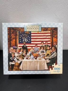 Charles Wysocki And The Thankful Ate a Hearty Meal 1000 PC Puzzle Americana